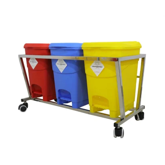 Waste Segregation Trolley (SS) 15 Liter Supplier
