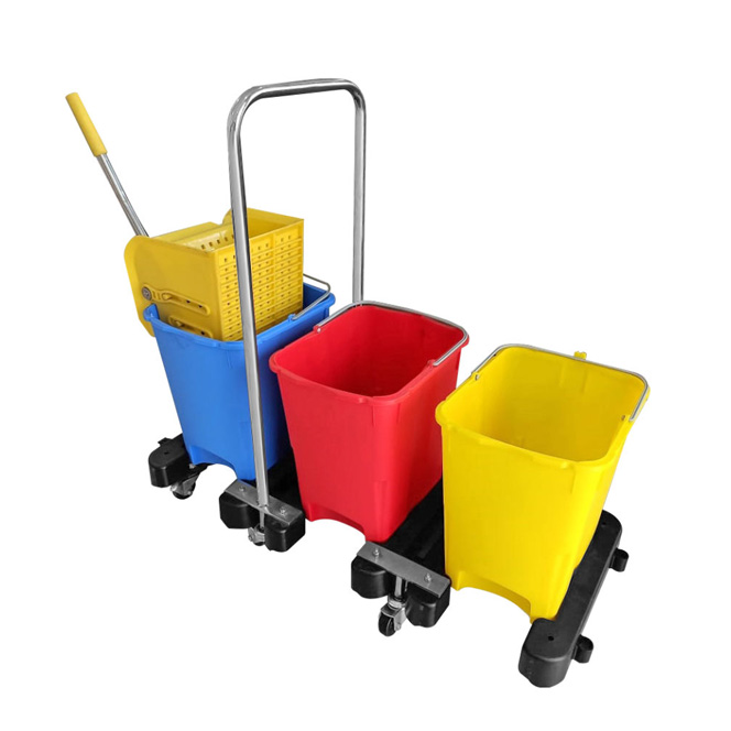 Wringer Trolley with Triple Bucket (15 Liter) Supplier