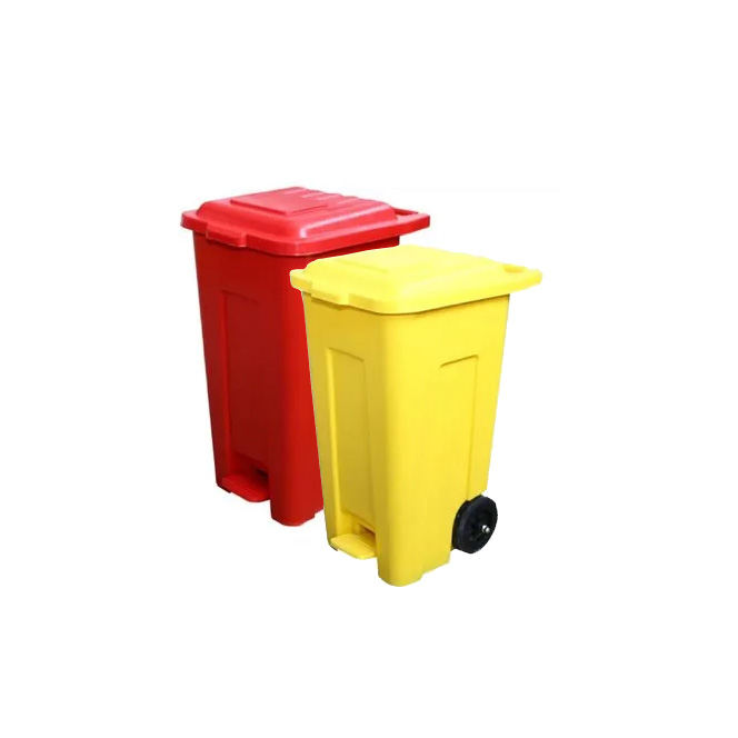 Color Coded Waste Bin with Cover with Foot Pedal & Wheel (60 Liter) Supplier