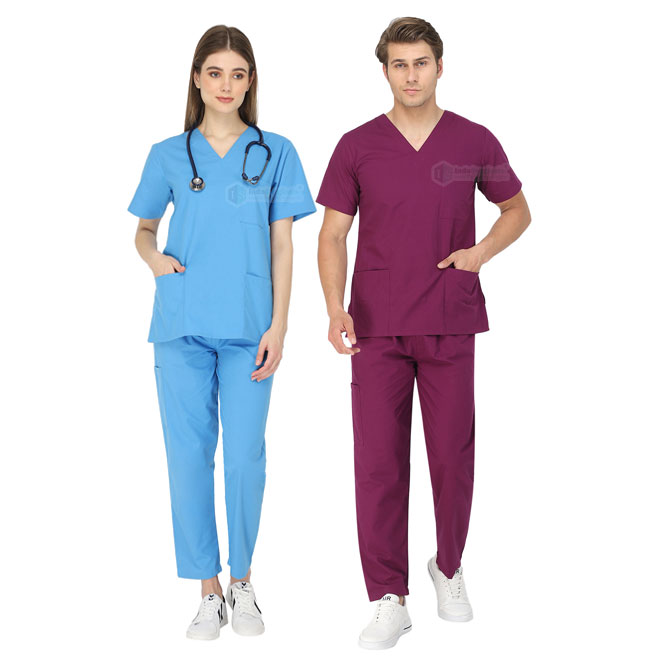 Premium Scrub Suit for Doctors Unisex (V-Neck) Manufacturer, Supplier & Exporter