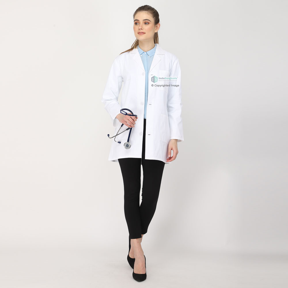 Female Lab Coat (Button Closure) Full Sleeve - Length 32