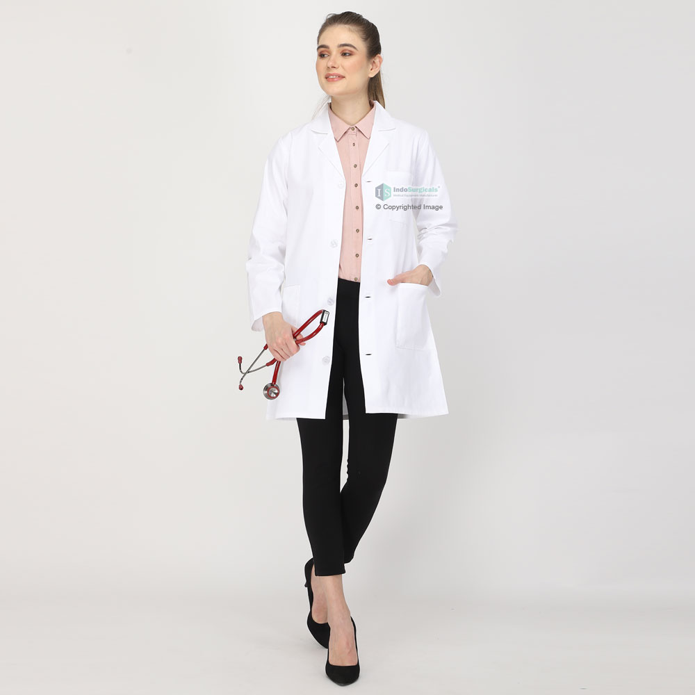 Female Lab Coat (Button Closure) Full Sleeve - Length 35