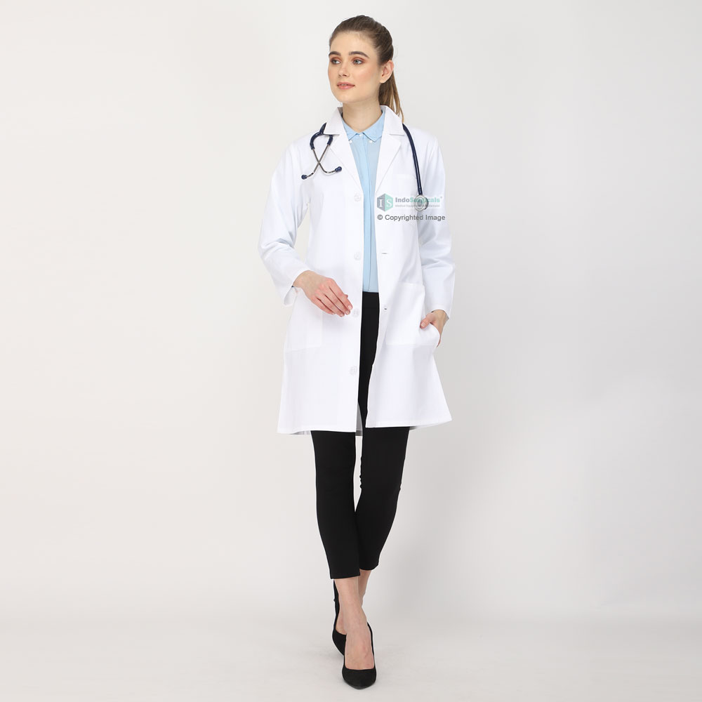 Female Lab Coat (Button Closure) Full Sleeve - Length 37