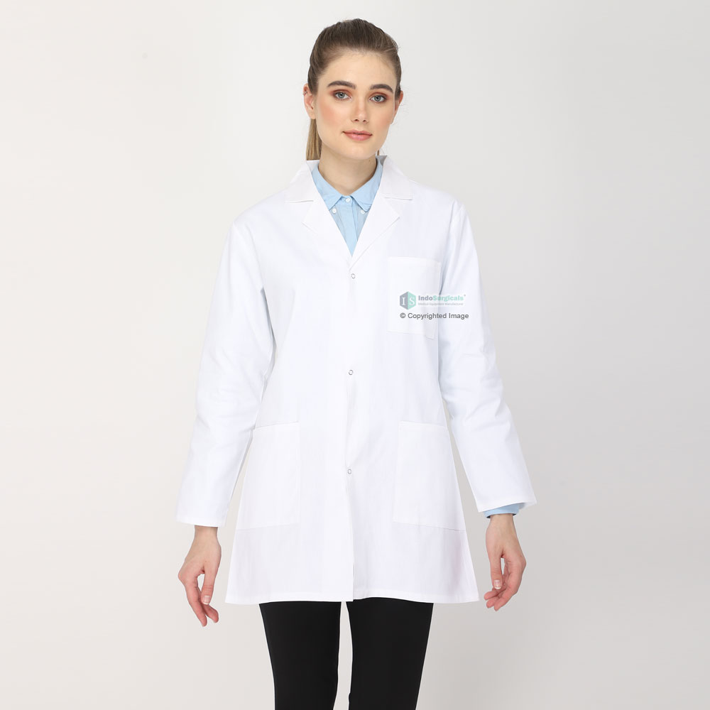 Female Lab Coat (Snap Closure) Full Sleeve - Length 32