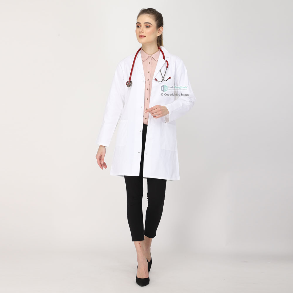 Female Lab Coat (Snap Closure) Full Sleeve - Length 35