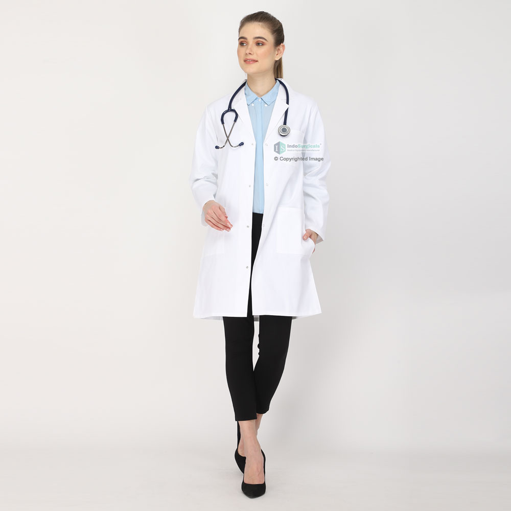 Female Lab Coat (Snap Closure) Full Sleeve - Length 37