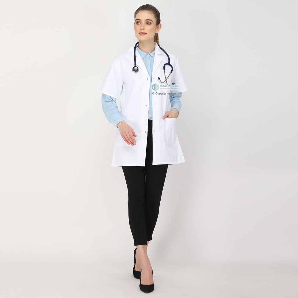 Female Lab Coat (Snap Closure) Half Sleeve - Length 32