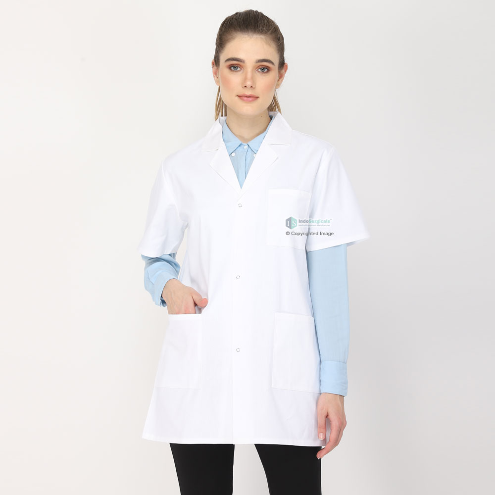 Female Lab Coat (Snap Closure) Half Sleeve - Length 32