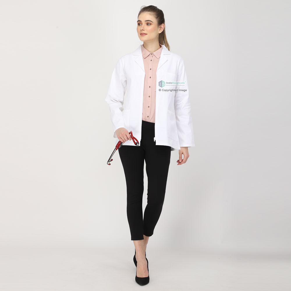 Female Lab Coat (Zipper Closure) Full Sleeve - Length 28
