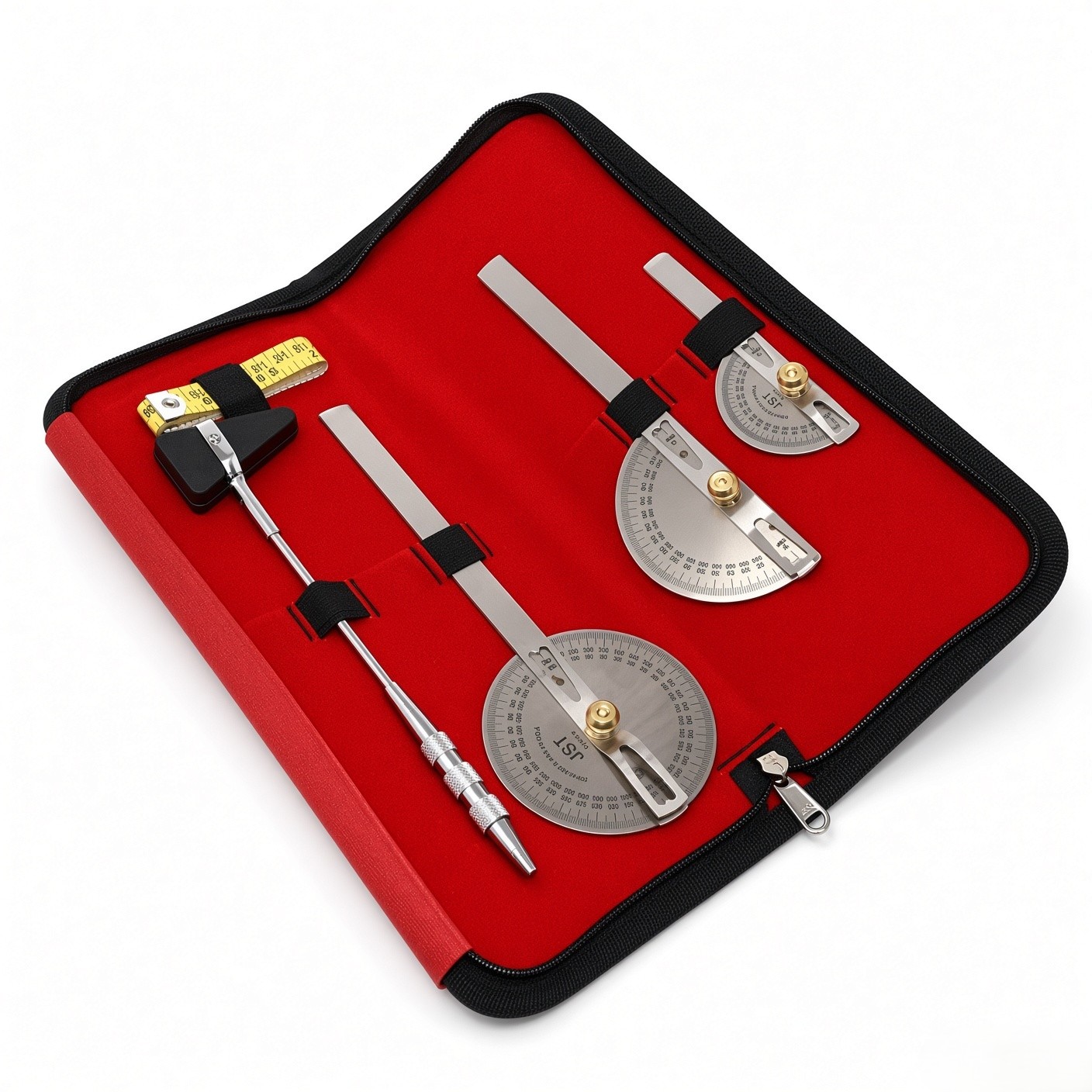 IndoSurgicals Goniometer Set of 3 with Knee Hammer & Measuring Tape