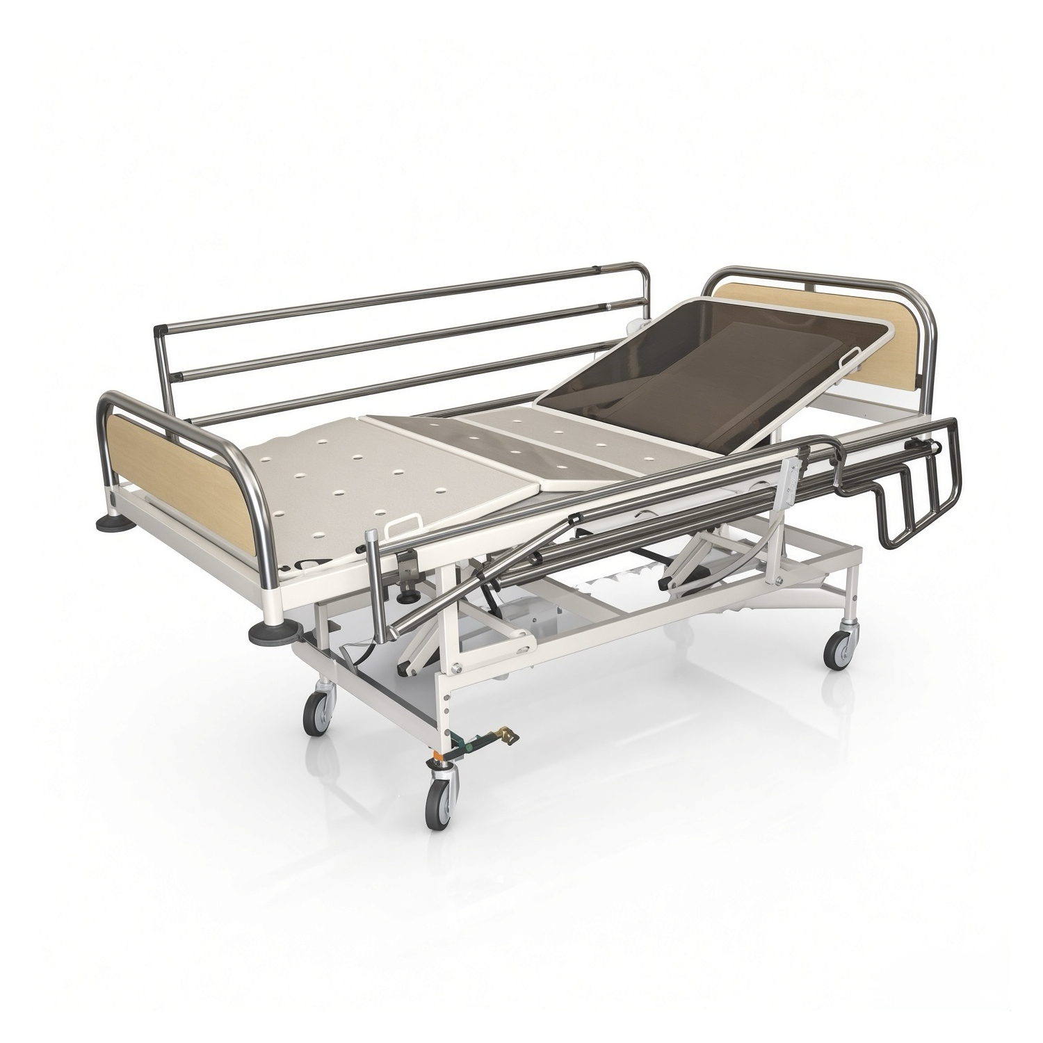 ICU Bed with SS Laminated Panel & SS Side Rail Supplier