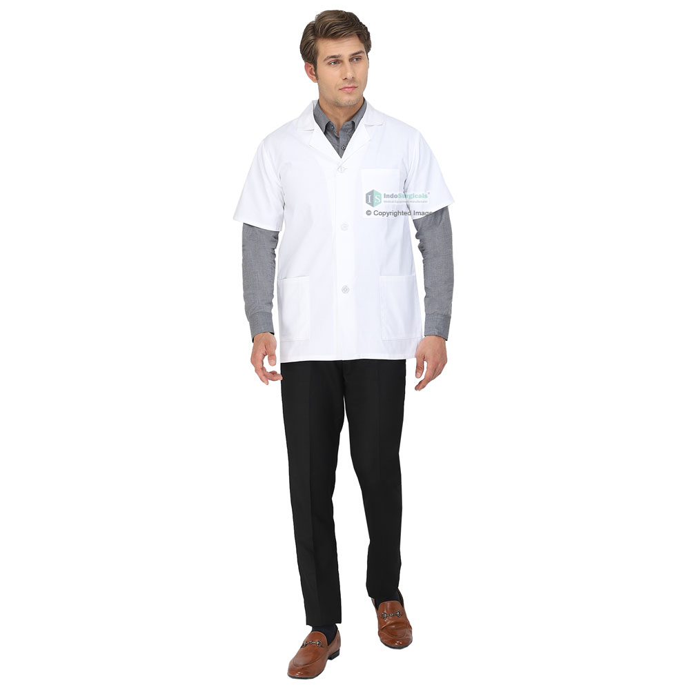 Unisex Lab Coat (Button Closure) Half Sleeve - Length 30