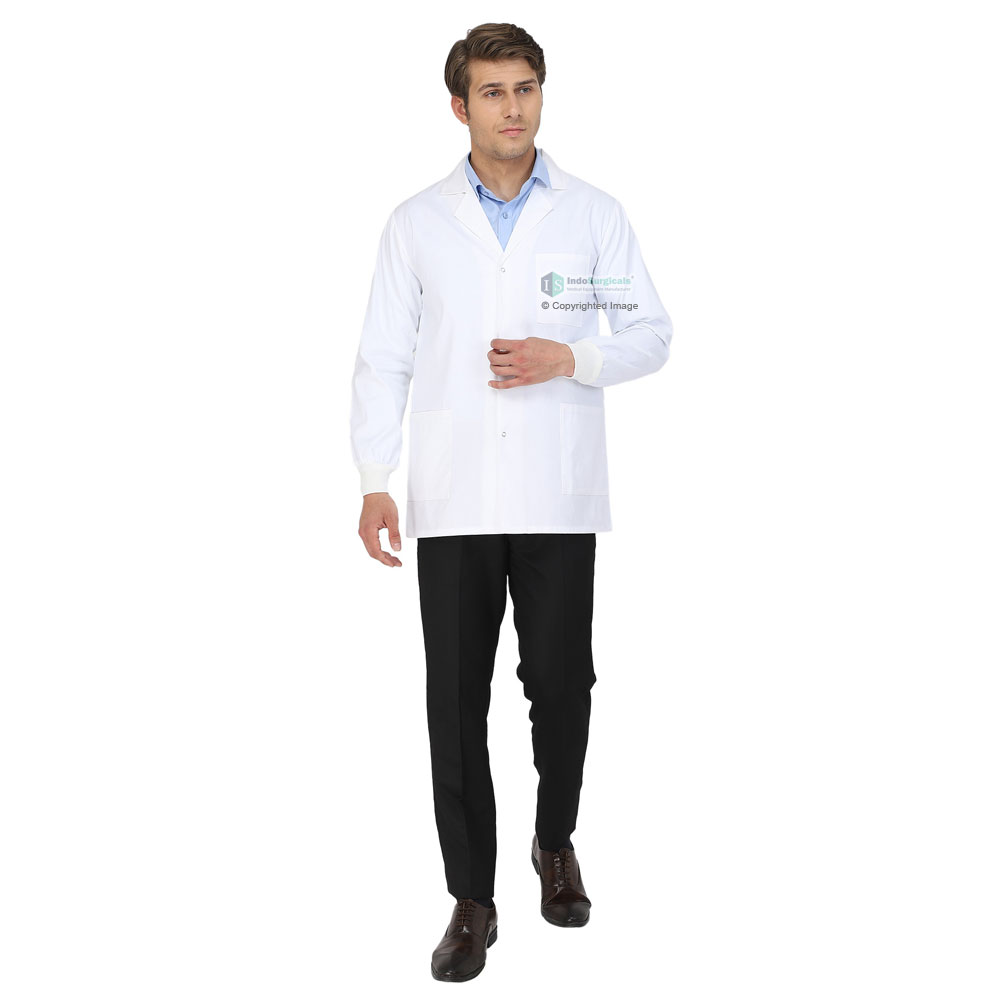 Unisex Lab Coat (Snap Closure) Full Sleeve with Knit Cuffs - Length 30