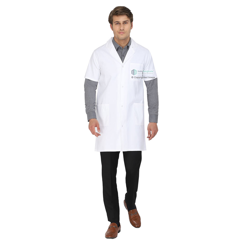 Unisex Lab Coat (Snap Closure) Half Sleeve - Length 37