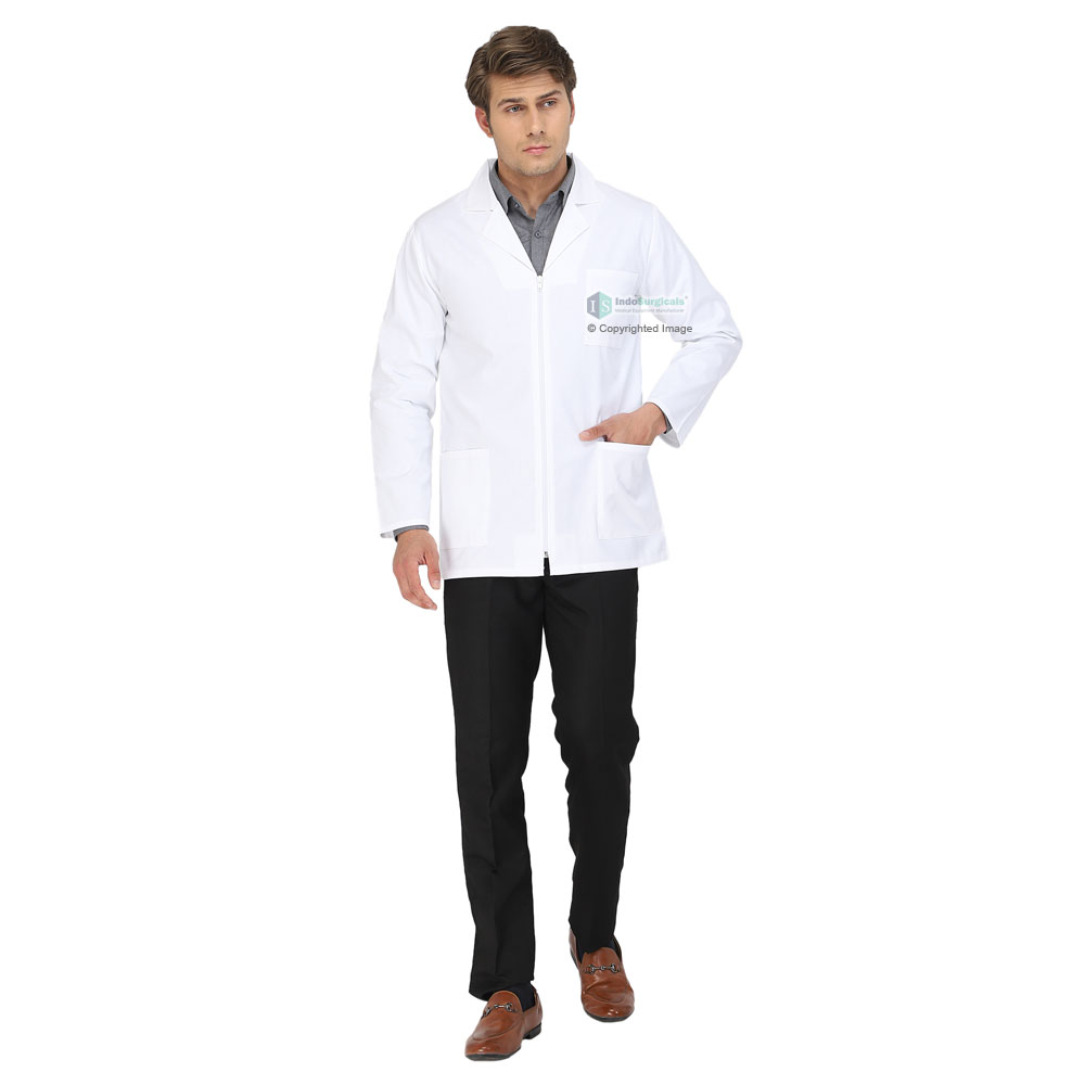 Unisex Lab Coat (Zipper Closure) Full Sleeve - Length 30