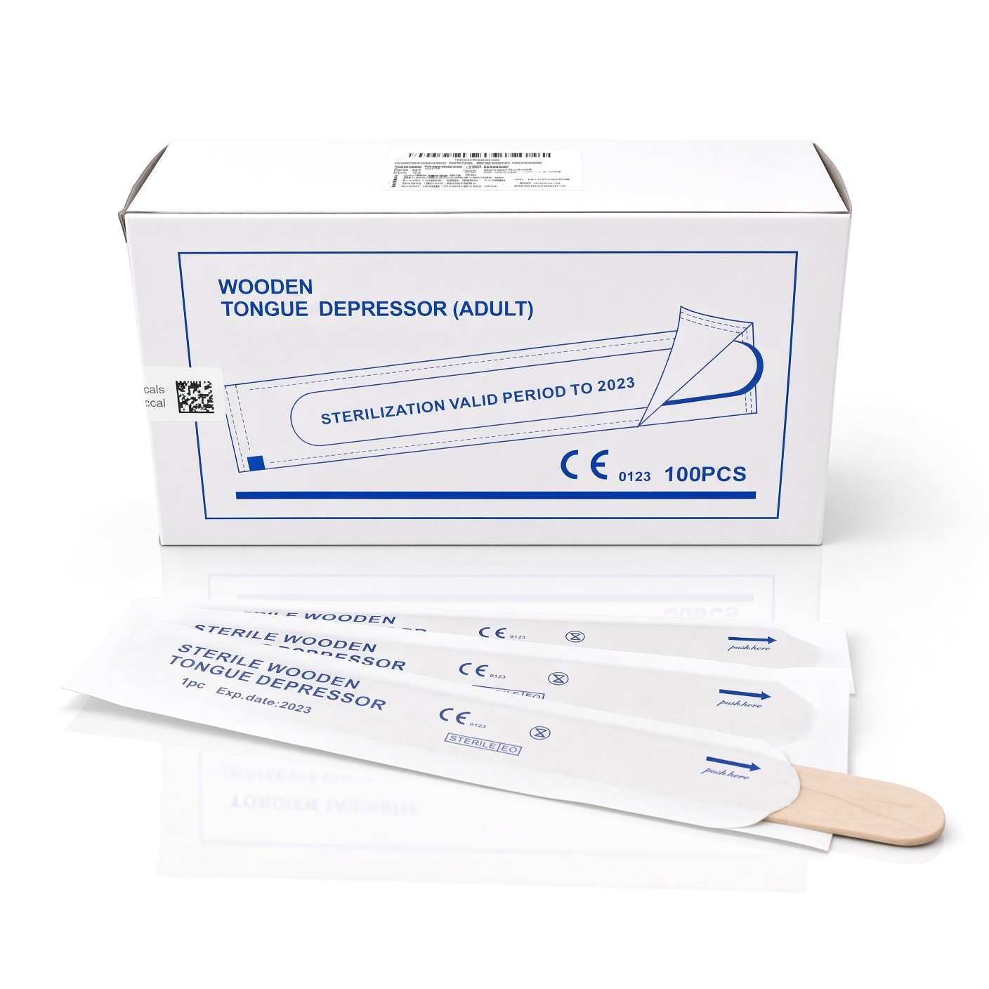 IndoSurgicals Sterile Standard Wooden Tongue Depressor (100 Pcs.)