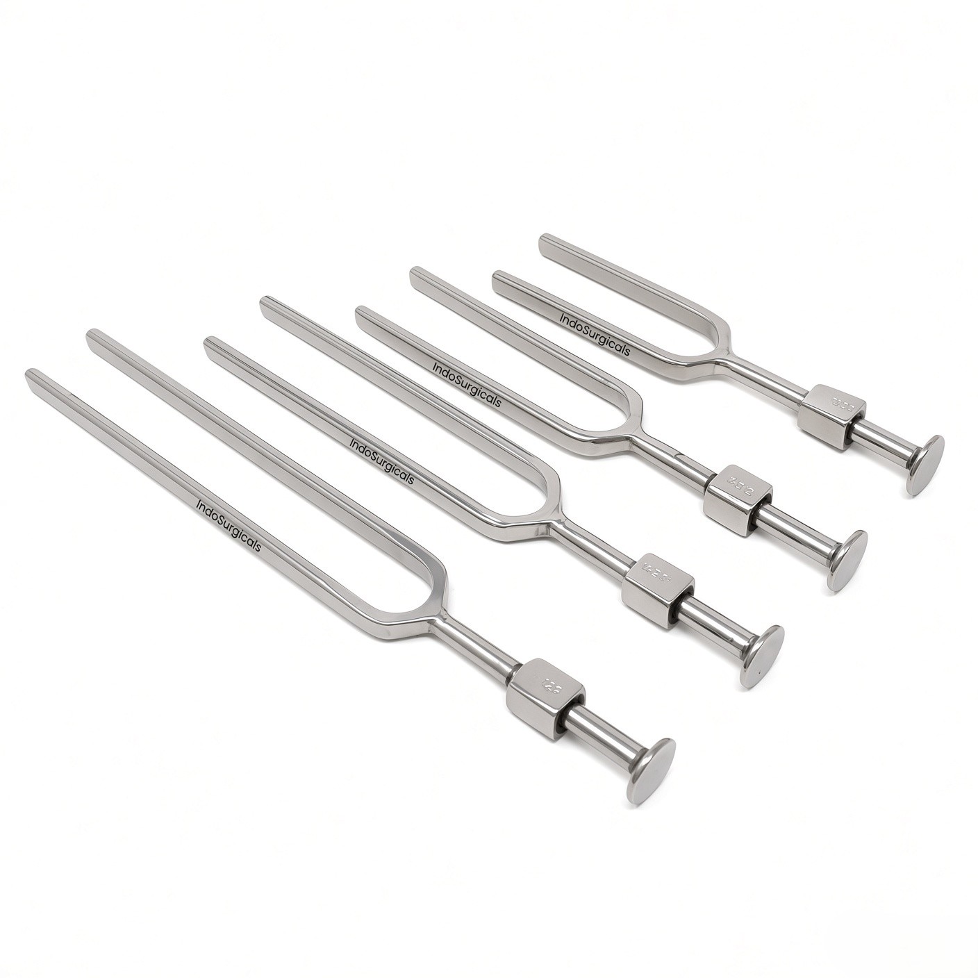 Tuning Fork Set of 4 (128 Hz, 256 Hz, 512 Hz, 1024 Hz) in Zipper Bag image 2